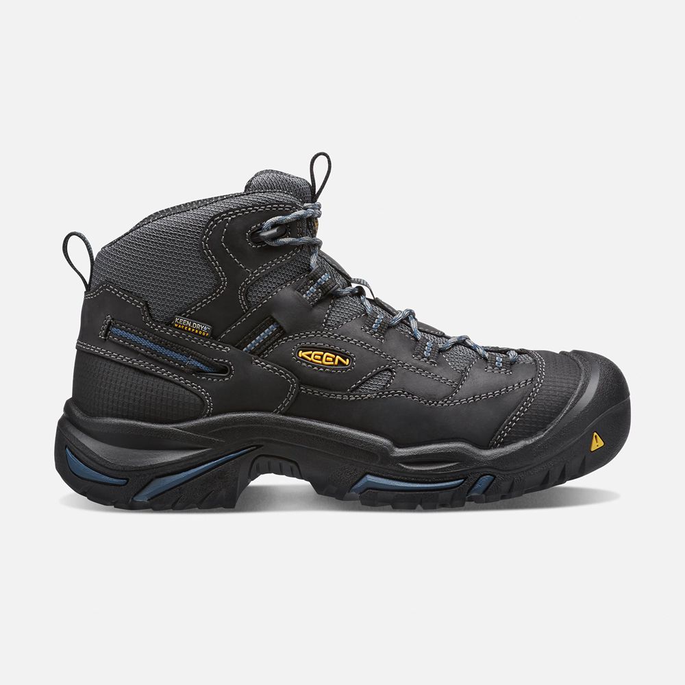 Botte de Travail Keen Homme Noir | Braddock Waterproof Mid (Soft Toe) | FCTDN-3420